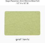 Graf Lantz - Merino Wool Rectangle Placemat - Sage (12" H x 18" W) - 3mm Merino Wool Felt Table Mat - Moisture Wicking - Odor, Stain, Heat & Dirt Resistant - Luxury Home Decor - Made in the USA - Image 4