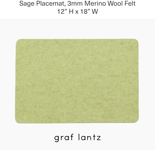 Graf Lantz - Merino Wool Rectangle Placemat - Sage (12" H x 18" W) - 3mm Merino Wool Felt Table Mat - Moisture Wicking - Odor, Stain, Heat & Dirt Resistant - Luxury Home Decor - Made in the USA - Image 4
