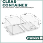 Sorbus Clear Stackable Storage Drawers (4 Pack, 4.4'' Tall) - Image 3