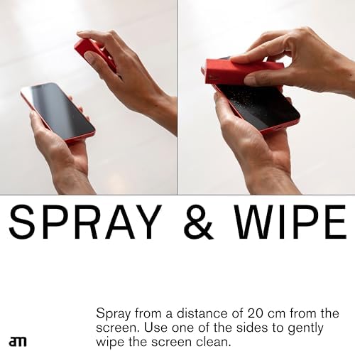 am Screen Cleaner Mist Spray with Microfiber Cloth Around – Alcohol-Free, Streak-Free Screen Cleaning Kit for Smartphones, Tablets, Laptops, Smart TVs & Car Screens, 1 Pack, Green - Image 4