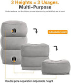 Sunany Inflatable Travel Foot Rest Pillow, Airplane Bed for Kids and Toddler, Adjustable Height Portable Car Leg Rest Pillow, Suitable for Airplane, Trains, Cars, Home, Office and Any Travel (2 Pack) - Image 3