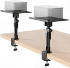 PEGZONE Clamp-on Speaker Stand Pair Heavy-Duty Desktop Speaker Mount Black by Pegzone