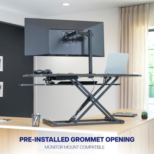 VIVO Black 48 in Corner Standing Desk Converter, DESK-V048KL - Image 7