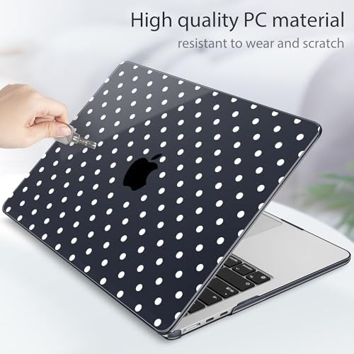 Tuiklol for 2026 2025 2024 2023 MacBook Air 15 inch Case Model M5 A3448 M4 A3241 M3 A3114 M2 A2941 Hard Shell Case for MacBook 15.3'' Cover, Spot-White - Image 6