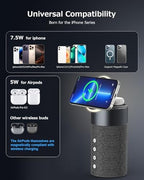 Bluetooth Speaker, Night Light, 15W Magnetic Fast Charging for Apple, Black - Image 5