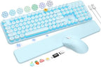 Wireless Keyboard and Mouse Backlit - Typewriter, Magnetic Wrist Rest by Trueque