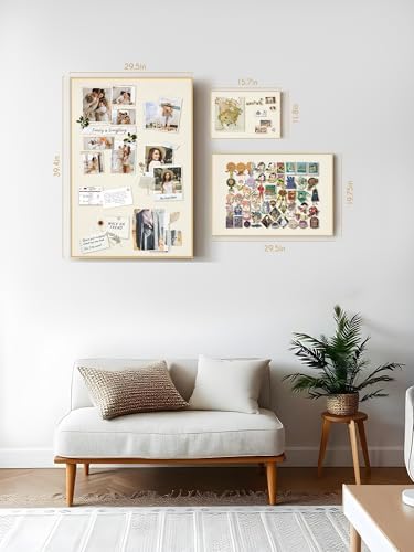 Fabric Bulletin Board 40x30 inches, Golden Aluminum Framed Wall Pin Board - Image 7