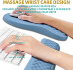 Hokafenle 2 in 1 Ergonomic Mouse Pad Wrist Support & Wrist Rest for Computer Keyboard Set, with Relieve Carpal Tunnel Pain Massage Bulge and Full Memory Gel Design (2In1 Set, Lake Blue) - Image 4