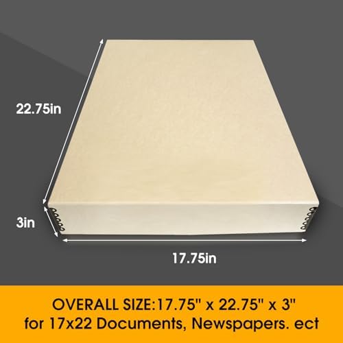 Golden State Art, Archival Storage Box, Tan-17.75x22.75x3 Inch, Pack of 2 - Image 2