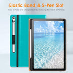 DTTO Leather Case for Galaxy Tab S10 Lite / S10 FE / S9 FE, Cyan Blue - Image 6