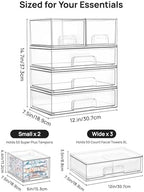 Vtopmart Clear Stackable Storage Drawers Set of 5, Plastic Organizer Bins - Image 2