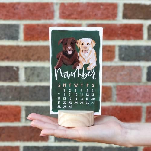 1Canoe2 2027 Mini Desk Calendar, Standing Desktop Calendar, Furry Friends - Image 2