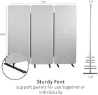 VIVO Gray Freestanding 72 x 66 in Privacy Panel, PP-3-T072G - Image 3