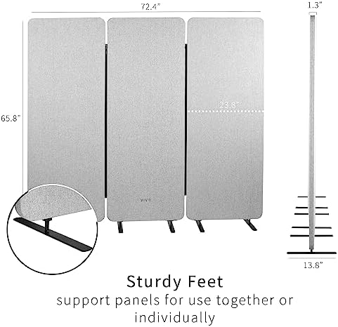 VIVO Gray Freestanding 72 x 66 in Privacy Panel, PP-3-T072G - Image 3