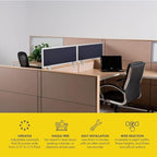 OBEX Acoustical Cubicle Privacy Screen Extender Desk Panel & Office Divider, Add Separation & Block Noise, 18" x 42", Slate - Image 3