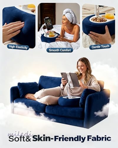 Miledi Tablet Pillow Stand for Bed with 360° Rotating Holder, Blue - Image 7