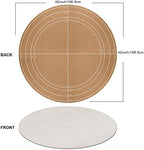 CENNBIE 42 Inches Cork Leather Round Table Cover Mat(Cream) - Image 2