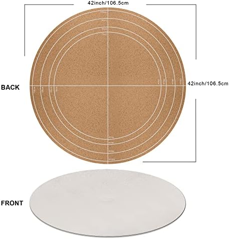 CENNBIE 42 Inches Cork Leather Round Table Cover Mat(Cream) - Image 2