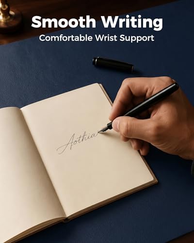 Aothia Dual-Sided Desk Mat, FSC Cork & PU Leather Desk Pad, Large Mouse Pad & Writing Surface for Full Desk Coverage, Non-Slip Waterproof Desk Protector - 47" x 23.6", Dark Blue - Image 6