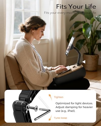 LULULOOK 2-in-1 Lap Desk & Kindle Pillow Stand with Beanbag - Image 3