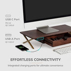 Anji Mountain Monitor Stand for Desk - Desktop Organizer & Laptop Riser, Ergonomic Monitor Riser, Space-Saving, Durable, Easy Assembly & Ideal for Home & Office,Walnut, 24-Inch, Pro Edition - Image 2