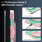 Case for iPad (A16) 11th/10th Generation 11/10.9 Inch 2025/2022, Ubearkk for iPad a16 case with Screen Protector, 360 Degree Rotating Stand Shoulder Strap Pencil Holder,Rose Mint - Image 6