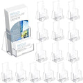 Wenqik Acrylic Brochure Holder with Business Card 4.1 Inch Rack Card Holder Pamphlet Display Stand Organizer for Menu Flyer Magazine Office Booklets(16 Pcs) by Wenqik