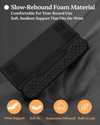 Wrist Rest for Computer Keyboard, 2 in 1 Keyboard Wrist Support Pad, Memory Foam Keyboard Riser Holder Lift Tray with Wrist Pad for Easy Typing for Office Desk, Home, School (Round Black) - Image 5