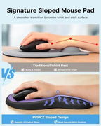 Ergonomic Mouse Pad and Keyboard Wrist Rest Set (Black&Purple) - Image 2