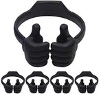 Honsky Cell Phone Tablet Stands (Pack of 5) Thumbs-up Cellphone Holder, Tablet Display Stand, Mobile Smartphone Mount Cradle for Desk Desktop - Universal, Multi-Angle, Cute, Black by Honsky