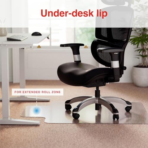 Staples Chair Mat w/Lip 36" x 48" for Low-Pile Carpet, Clear Poly (ST63680) - Image 3