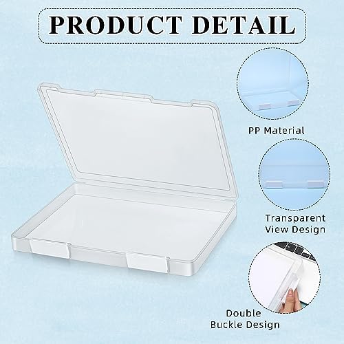 PerKoop 6 Pcs Clear Paper Storage Box,12.4 x 9.84 x 1.18 Inches,White - Image 3