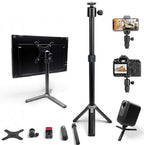 Kado Metal Portable Monitor Stand Tripod, Phone/Tablet Clamp for Desk by Kado