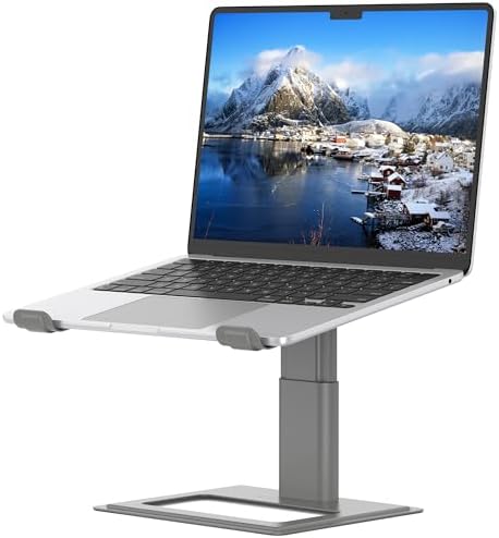 SOUNDANCE Adjustable Laptop Stand, Aluminum Riser, 10-17.3", Grey by Soundance