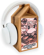 Milk Carton Headphone Stand - Universal Headset Holder - Cute Headphone Stand Hanger - Kawaii Desk Accessories - Pink Gaming Setup - Sturdy Desk Headset Mount (Chocolate Milk) by BeamTeam3D