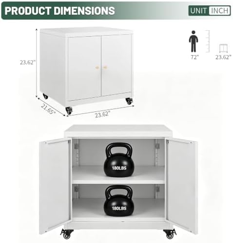 Large Rolling Printer Stand with Storage,Printer Table for Home Office - Image 2