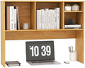 LDAILY Desktop Bookshelf, 2-Tier Office Desk Shelf Organizer with 4 Shelves, 37’’L Wood Storage Rack Display Shelf for Computer Desk, Office, Dorm, Bedroom (Burlywood) by LDAILY