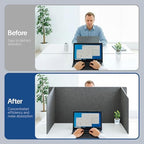 Desk Divider Privacy Screen 3 Panel Sound Absorbing - 47.2”x 23.6”x 19.7” Freestanding Acoustic Partitions for Office, Noise Reducing Panels for School, Home, Library,Dark Grey - Image 4