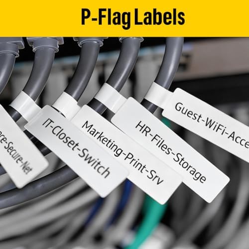 MakeID EP53 Flag Labels, P-Flag Pre-Sized Label Tape with Ribbon Cartridge for Indoor/Outdoor Wire and Cable, DataCom Labeling - for EP53 Portable Industrial Label Maker - Image 4