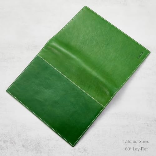 HISCOW Slim Leather Junior Padfolio, 5x8 Notepad Cover, Veg-Tanned Bosco - Image 4
