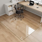 Tempered Glass Chair Mat for Carpet, 46"x55" Clear Floor Mat by MYSUNORIA