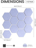 Fluxynara 12-Pack Hexagon Felt Bulletin Board Tiles, Lavender - Image 2