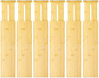 VaeFae 6 Pack Bamboo Drawer Dividers, 4" High Adjustable 11.9-17.1" Clothes Drawer Organizers, Expandable Separators for Bedroom/Bathroom/Kitchen/Office Storage by VaeFaeDirect