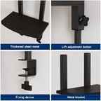 Adjustable Clamp-On Monitor Riser for Desk, Height Adjustable Monitor Stand with Space-Saving Design, Black MDF Shelf for Home Office, Workstation, and Study Setup (Black) - Image 6