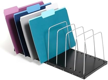 Huron Steel Wire Adjustable Vertical 8-Slot Desk File BinderOrganizer Storage - Image 2