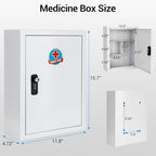Locking Medicine Cabinet with Combination Lock and Safety Key - Image 2