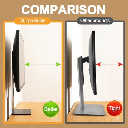 Ultrathin computer monitor stand for desk Wall-attached monitor riser for 13 inch to 34 inch screen VESA 75/100 Compatible Cable ports face downward maximizes your usable desk space white - Image 4