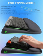 Ergonomic Wave Wrist Rest with Keyboard Stand, Cushioned Palm Rest, Comfortable Integrated Memory Foam for Natural Typing and Relieve Wrist Pain, Starry Sky Grey - Image 2