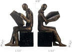 Lukitas Readers Decorative Bookends Heavy Duty Non-Slip, Bronze, Resin 8'' - Image 2