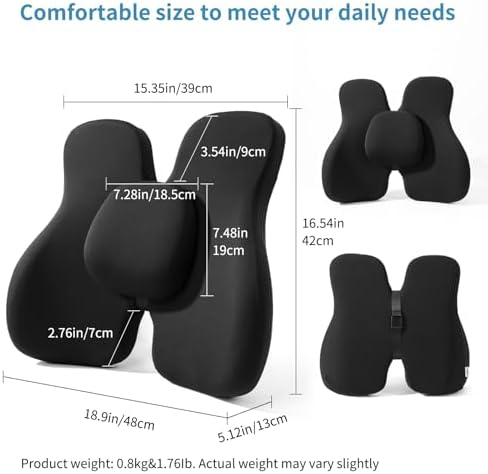 Lumbar Support Pillow, Memory Foam Back Support for Office Chair - Image 2